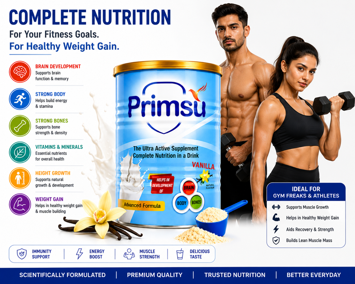 Primsu Balanced Diet Supplement Vanilla Flavour 400g - 9