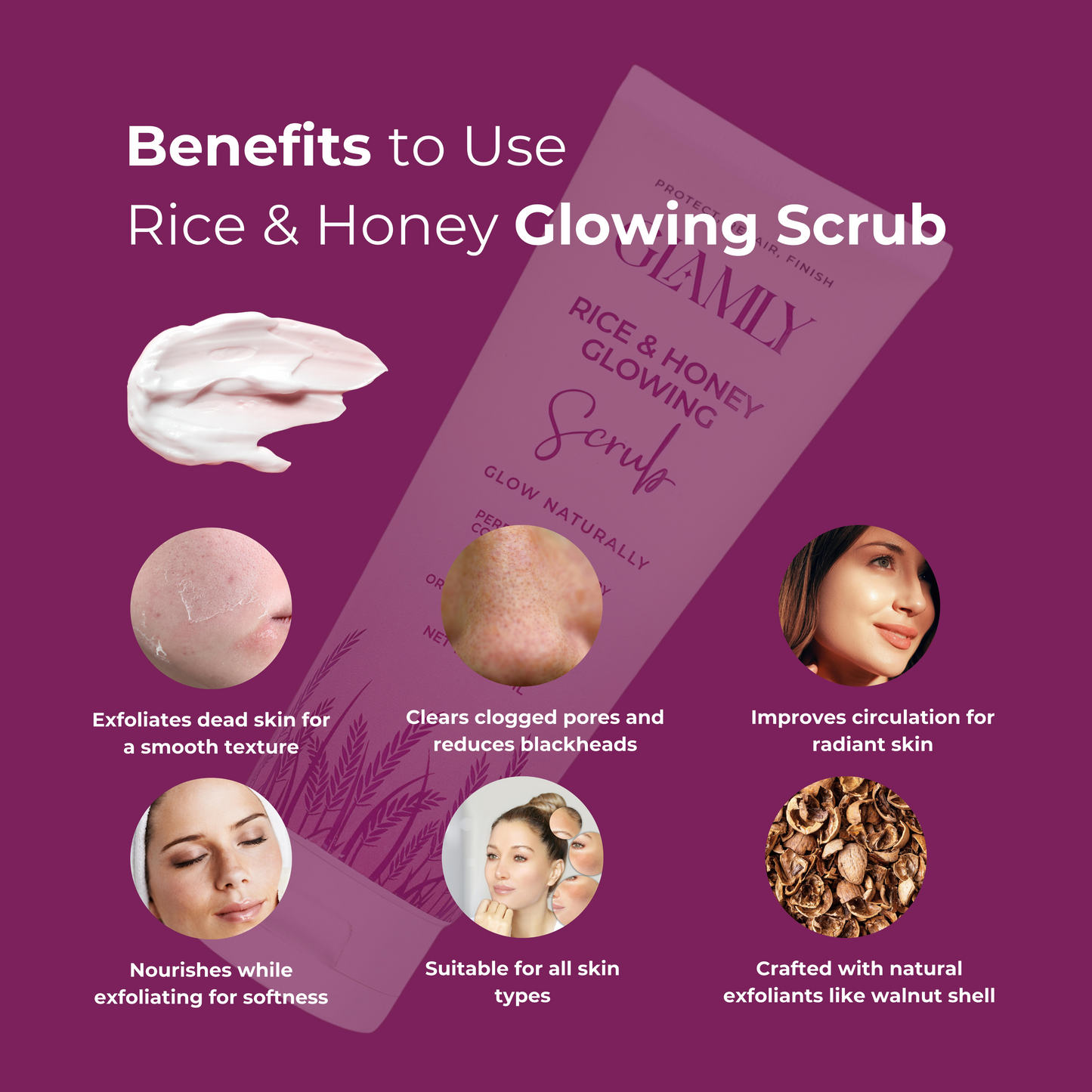 Rice and Honey Glowing Scrub Exfoliate and Smooth Skin
