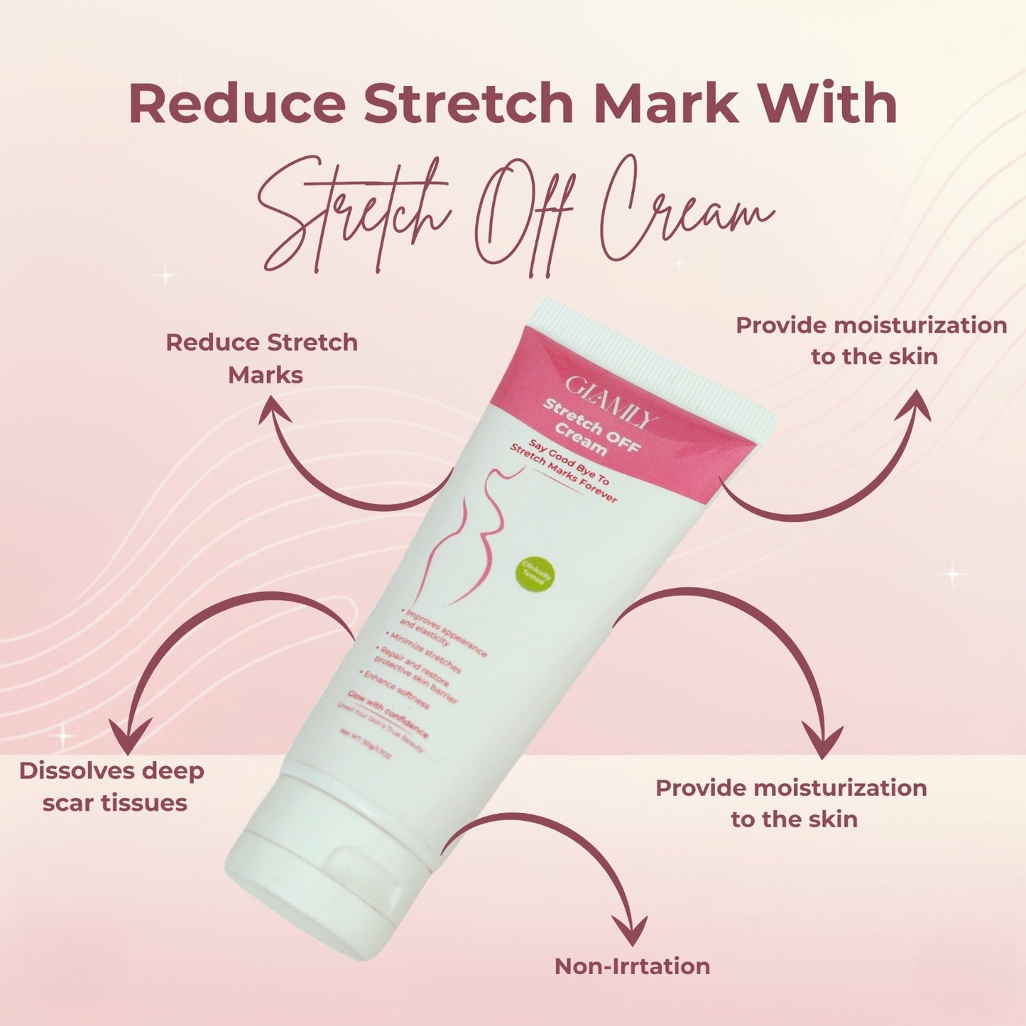Glamly Stretch OFF Cream | Say Good Bye To Stretch Marks Forever