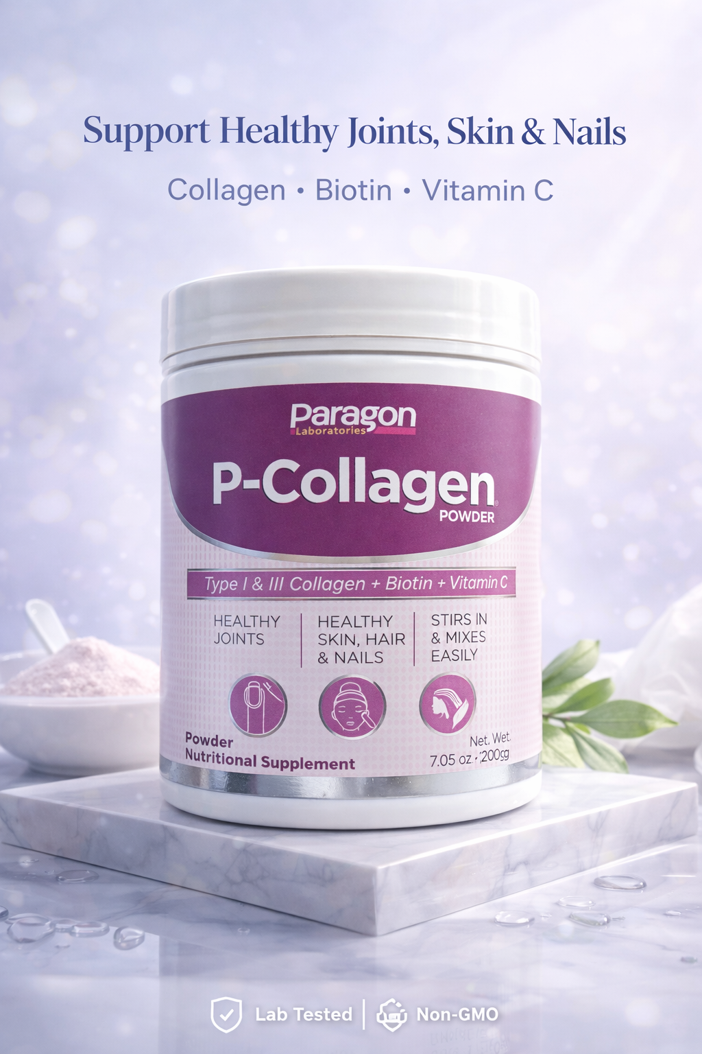 P - Collagen Powder For Skin, Hair, Nails & Joints - 1