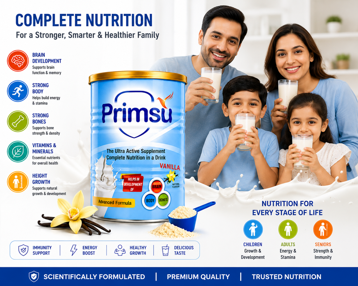 Primsu Balanced Diet Supplement Vanilla Flavour 400g - 8