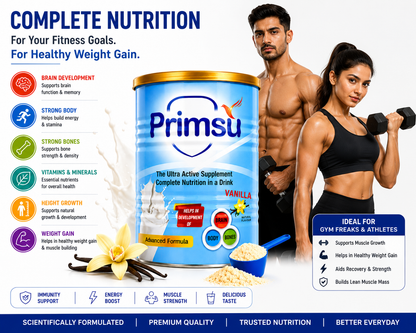 Primsu Balanced Diet Supplement Vanilla Flavour 400g - 9