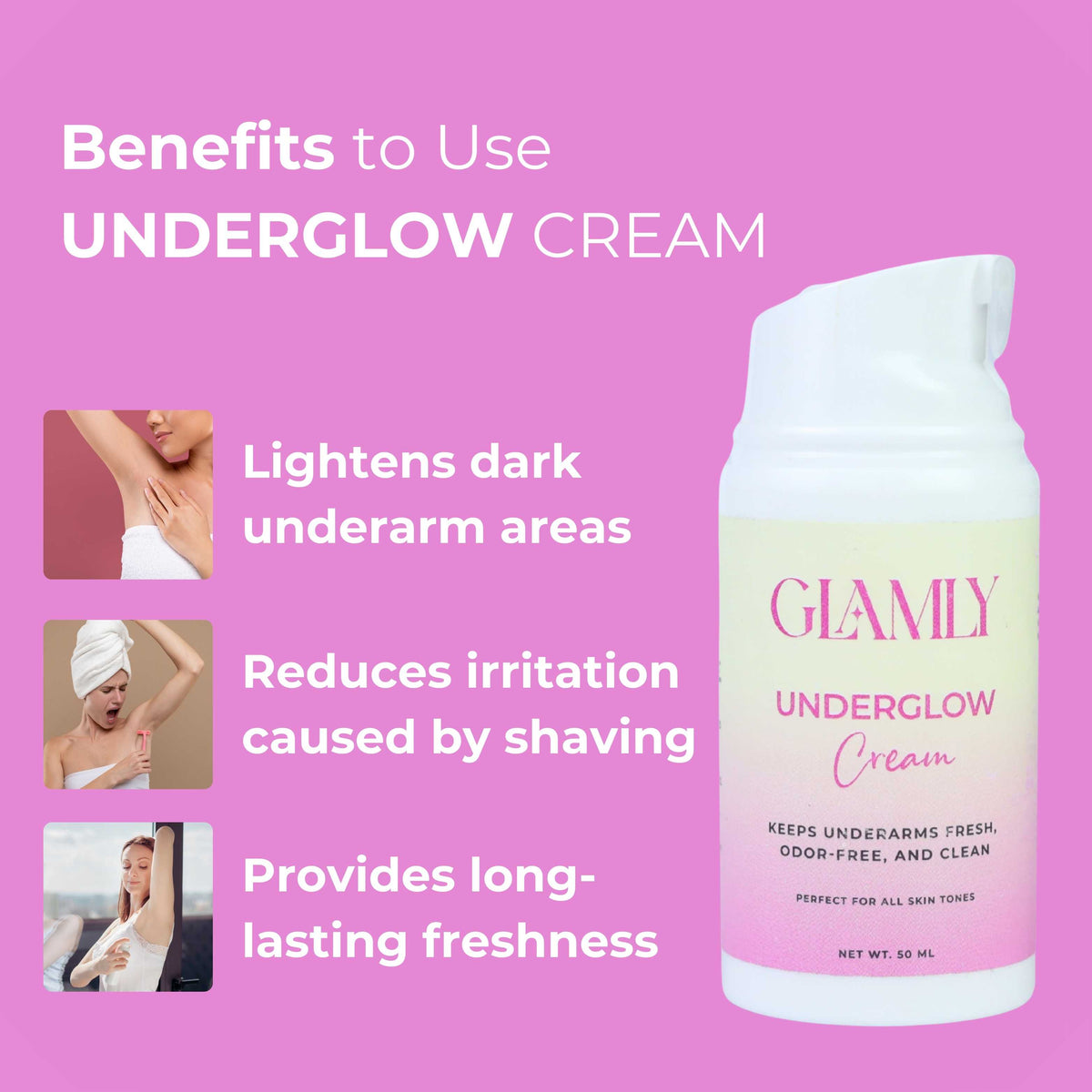 Underarm Glow Cream Bright and Fresh Skin - 5